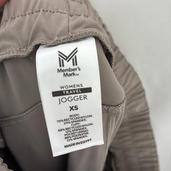 Member's Mark Lot of 2 Travel Joggers Beige Navy Blue Womens XS - Image 6