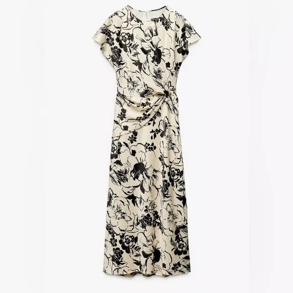 Zara satin‎ print midi dress - Image 3