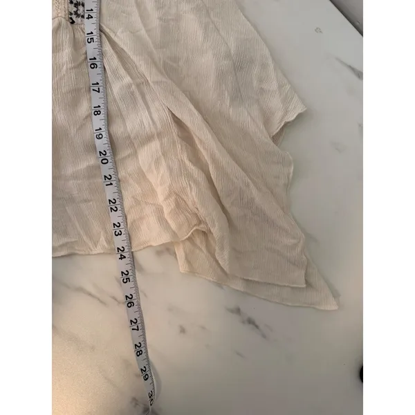 Abercrombie & Fitch Ivory Embroidered Boho Handkerchief Hem Cami‎ Top XS Mens - Image 11