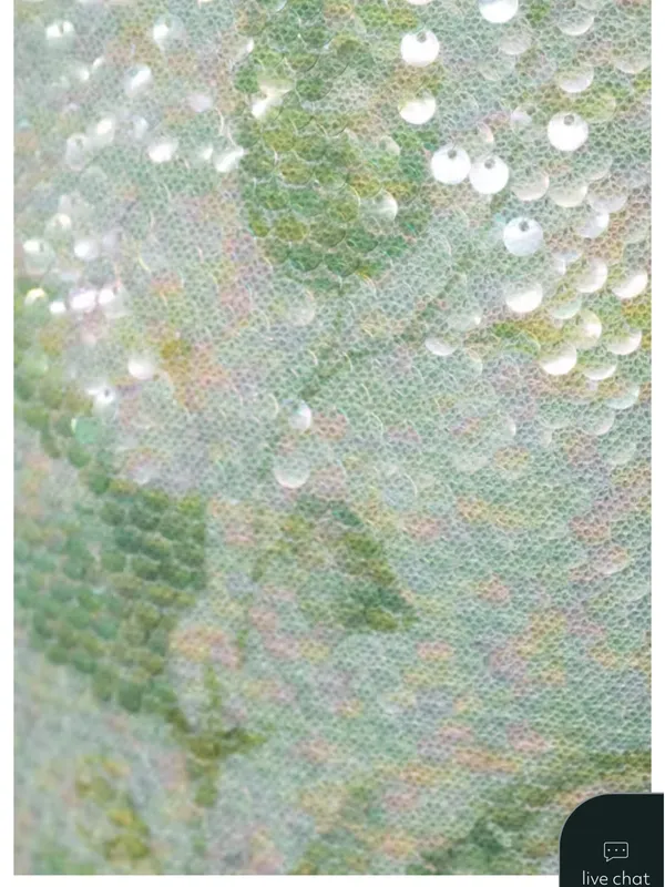 City Triangles Sage Green Sequin Dress with Slit and Satin - Image 8