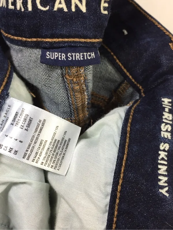 American Eagle Hi-Rise Skinny Dark Wash Super Stretch Size 4 x-short - Image 2