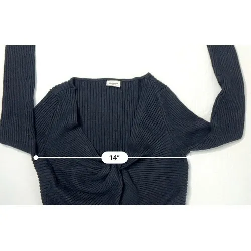 Abercrombie & Fitch Twist Front Ribbed Tank Sweater Cropped Black SMALL Y2k SALE - Image 4