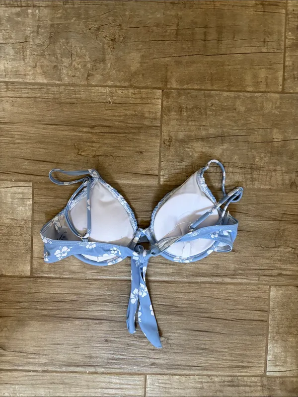 Light Blue White Floral Smocked Bikini Set - Image 4