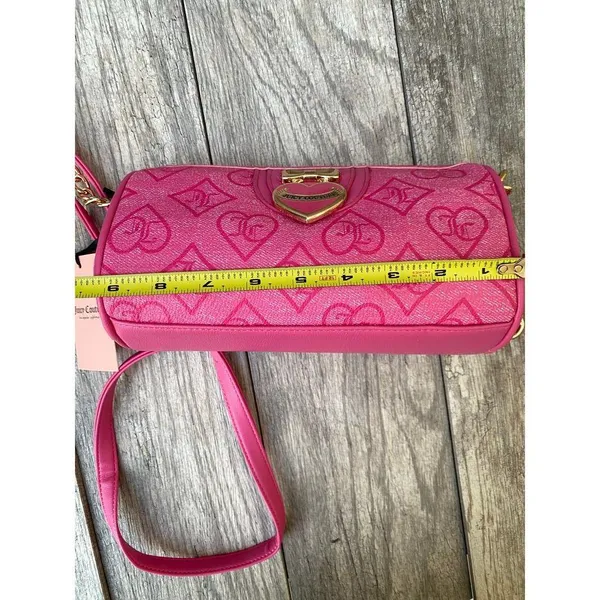 Juicy Couture | Pink Heart Logo Crossbody Bag & Card Holder Set - Image 5