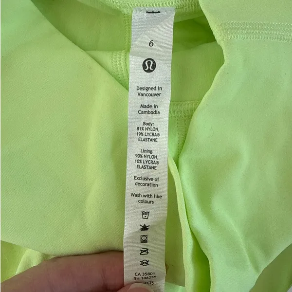 Lululemon High Rise Leggings Align 28" Size US 6 Neon Green - Image 3
