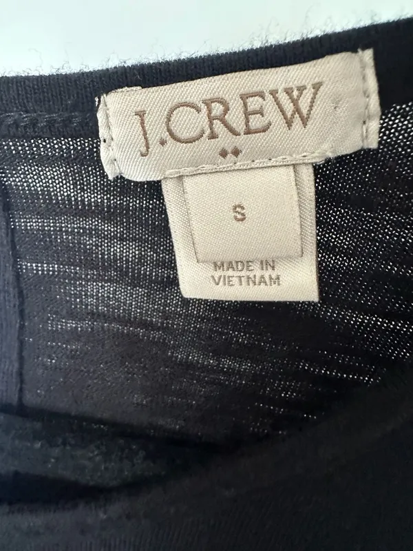 J.Crew Black Sleeveless Layered Chiffon Hem Keyhole Back Tank Top Size S - Image 3