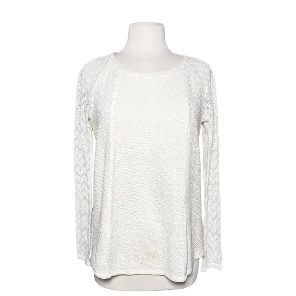 ANTHROPOLOGIE ONE SEPTEMBER Women’s Boho Ivory Sweater Knit Lave Top - Image 3