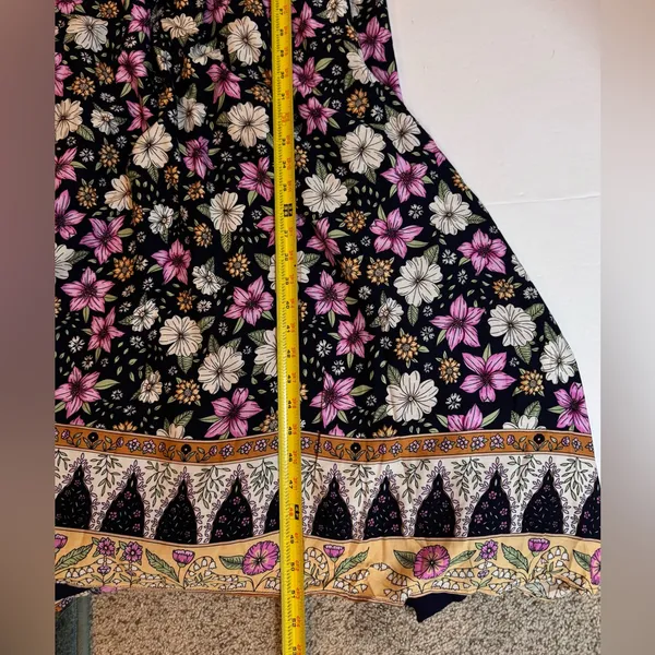 Lulus Floral Maxi Dress Open Back Boho Resort Vacation Wedding Guest NWT M - Image 10