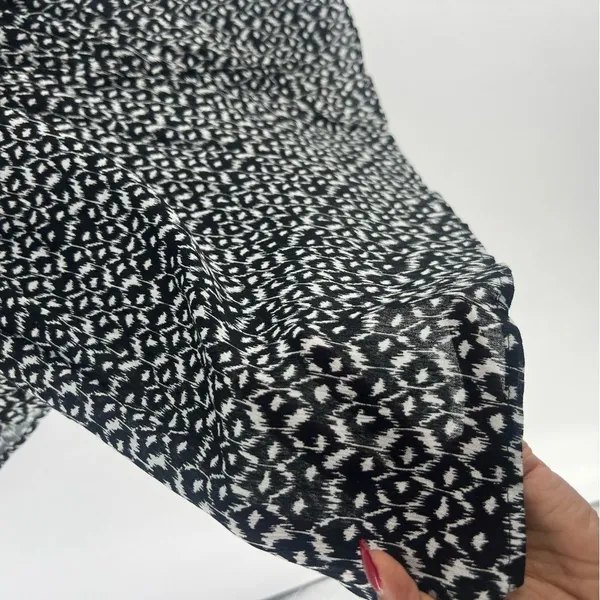SAGE The Label Black White Abstract Tribal Print Lace-Up V-Neck Tunic‎ Top - Image 5