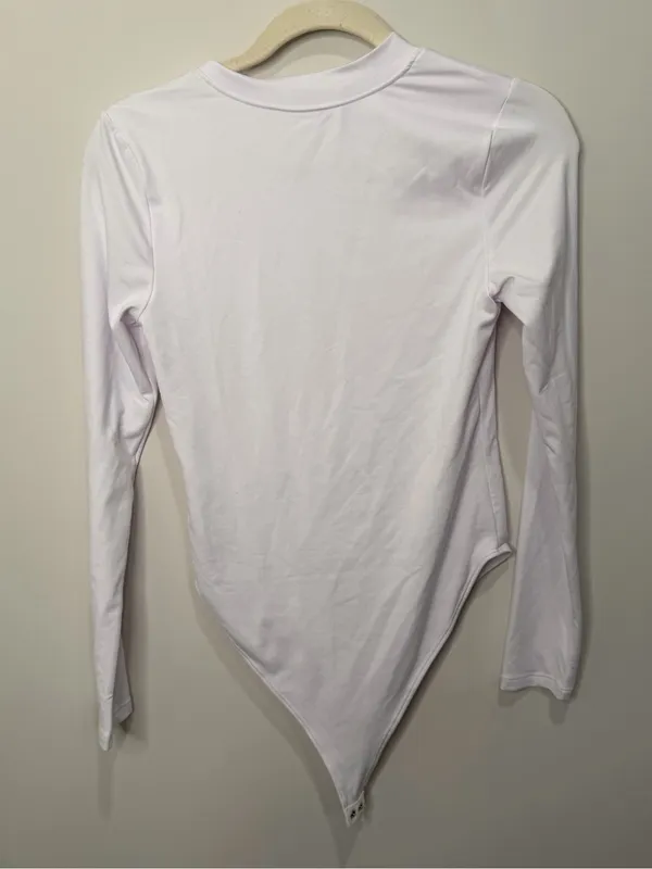 Good American White Long Sleeve High Neck Bodysuit Size 3 Large GB0048 - Image 4