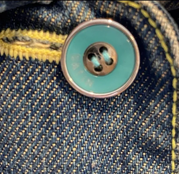 Retro Denim Jean Peplum Top Button Front Blue Western Cowgirl S Country Rodeo - Image 7