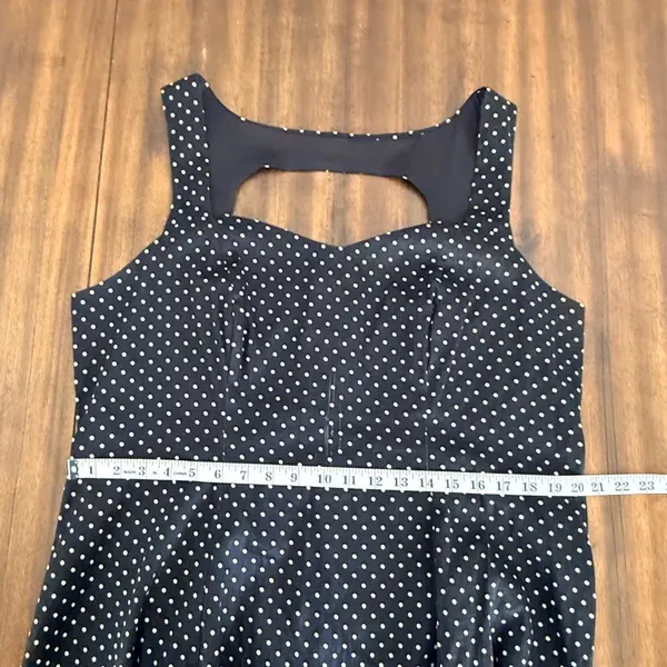 Torrid Black White Polka Dot Sweetheart Cutout Back Fit Flare Midi Dress Size 18 - Image 12