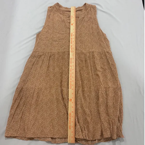 Baltic Born Rust Brown White Micro Dot Sleeveless Tiered Midi Dress Womens 1X - Image 7