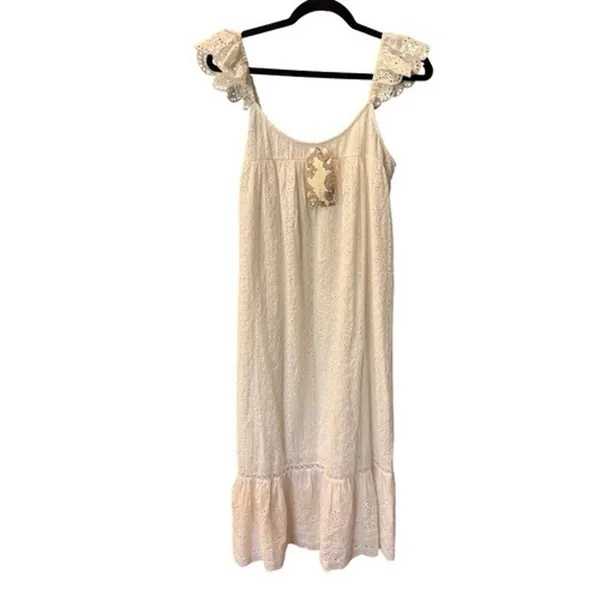 B.O.G NWT Band of Gypsies Collective Prairie Wind Eyelet Midi Dress Oversized S - Image 3