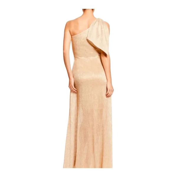 Dress‎ The Population One Shoulder Sequin Midi Dress Womens XS Rose Gold Glam - Image 12