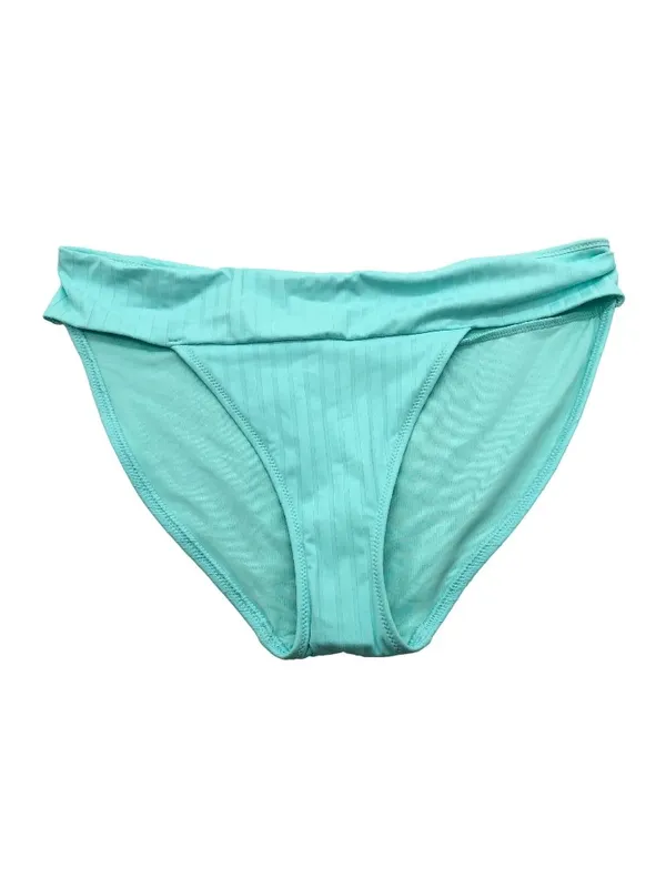 Aerie Real Good High Waisted Bikini Swim Bottom Ribbed Light Blue Size L - Image 2