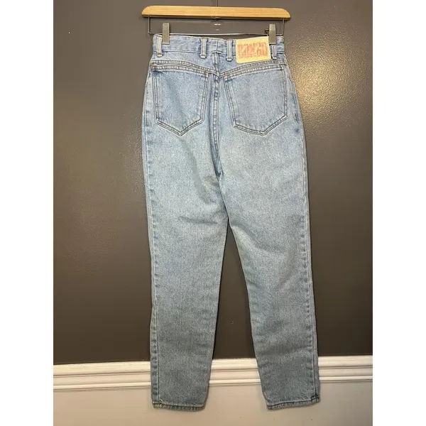 Bongo Jeans Juniors 5 Blue Light Wash High Rise Mom Denim Made In USA Vintage - Image 5