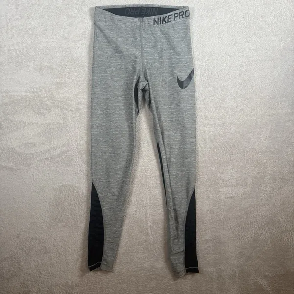 Nike Pro‎ 889573-091 Womens Small Training Tight Leggings Carbon Heather Black - Image 4