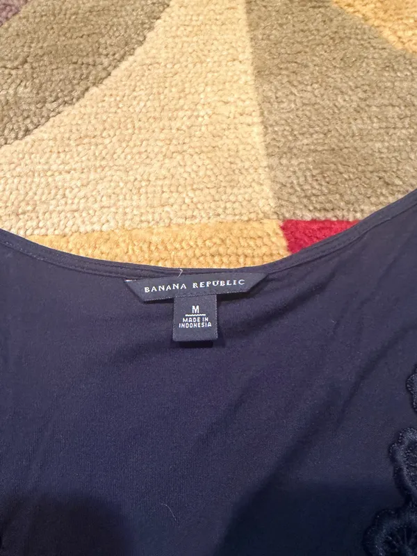 Banana Republic Navy Blue Y2K Style Vintage Babydoll Top 100% Modal Size Medium - Image 3