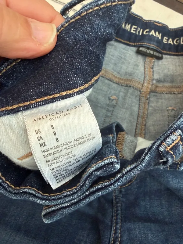 American Eagle Outfitters Indigo Washed Denim Cutoff Shorts - Image 3