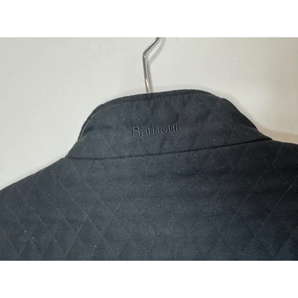 Barbour Jacket Quilted Microfiber Equestrian‎ Jacket Sz 6 Black - Image 3