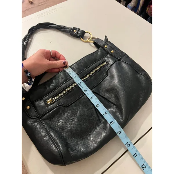 Audrey Brooke Black Genuine Soft Leather Medium Shoulder Bag - Image 12