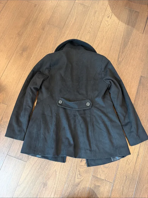 LAUREN Ralph Lauren Black Double-Breasted Wool Blend Peacoat - Size 2 - C54-172 - Image 8