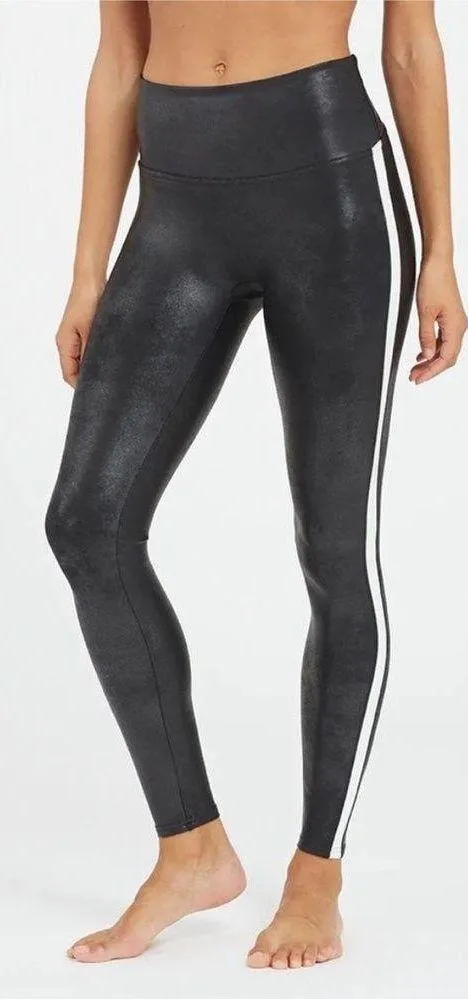 SPANX Faux Leather Side Stripe Leggings - Image 3