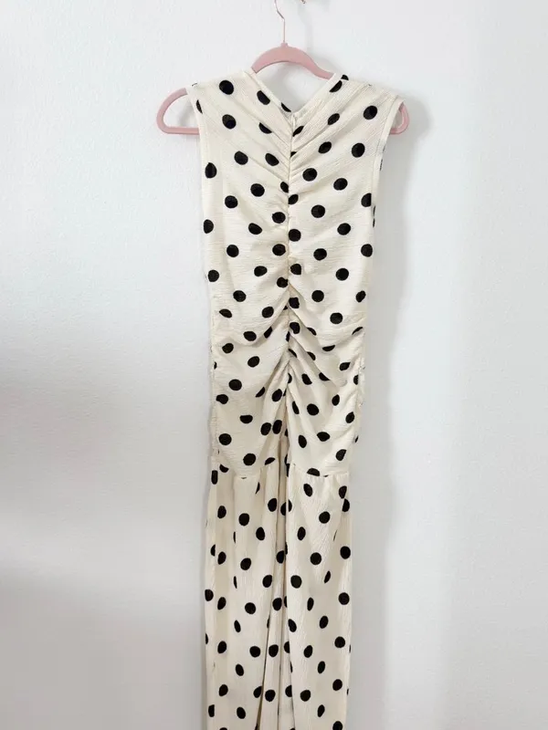 H&M Cream Maxi Dress with Black Polka Dots - Image 9