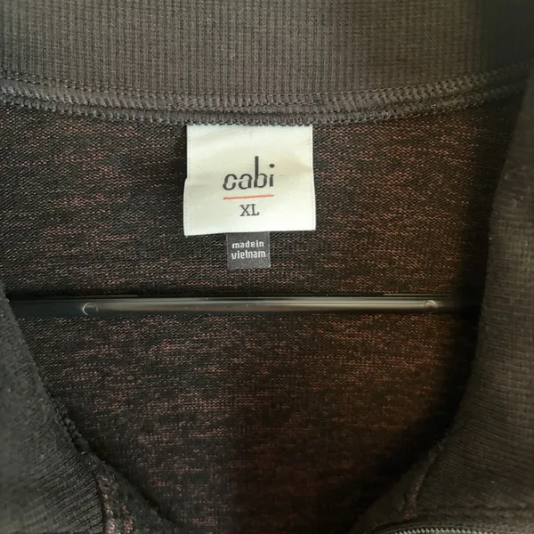 Cabi Cuddle Dress XL Black Burgundy Red Whimsigoth 1/4 Zip #4215 Pocket Collar - Image 3