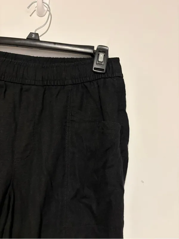 Old Navy Linen Taper Pants Black Size XS - Image 3