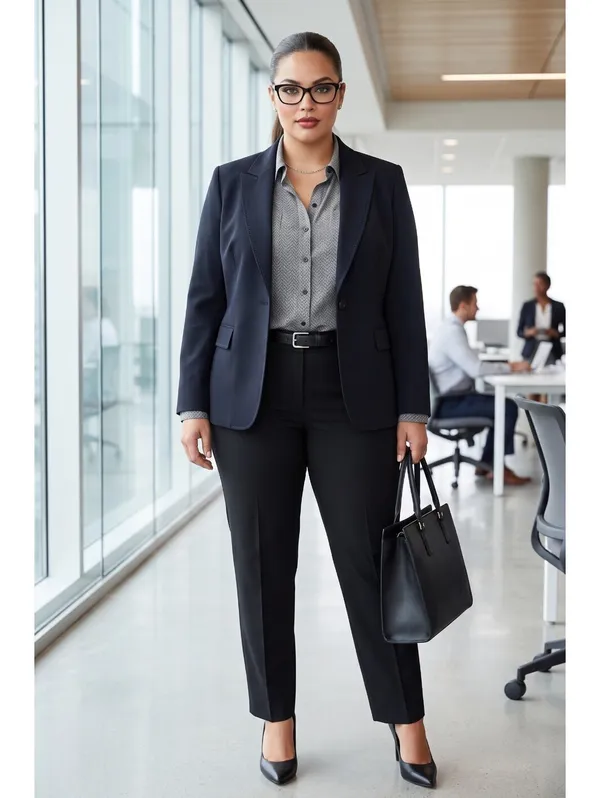 Tahari Arthur S Levine Navy One Button Blazer Notch Lapel Plus Size 20W - Image 6