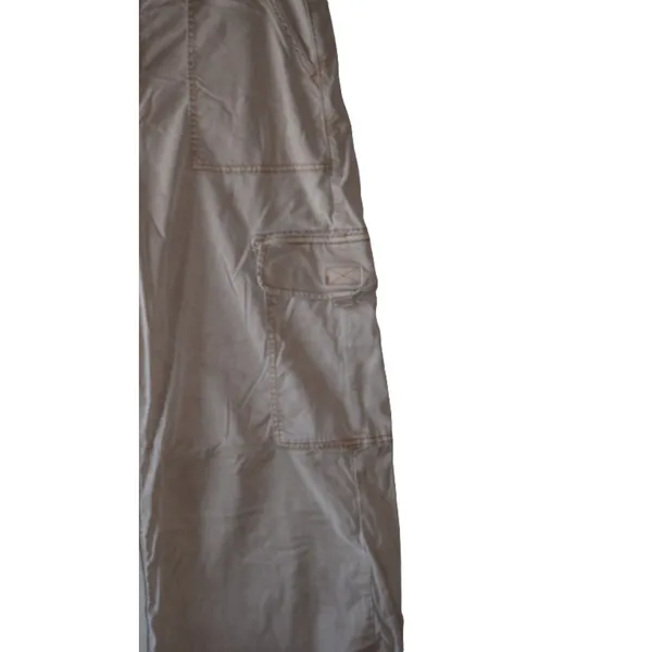 American Eagle Cargo Pants Women 16 Regular Tan Stretch Wide Leg Utility Retro - Image 3