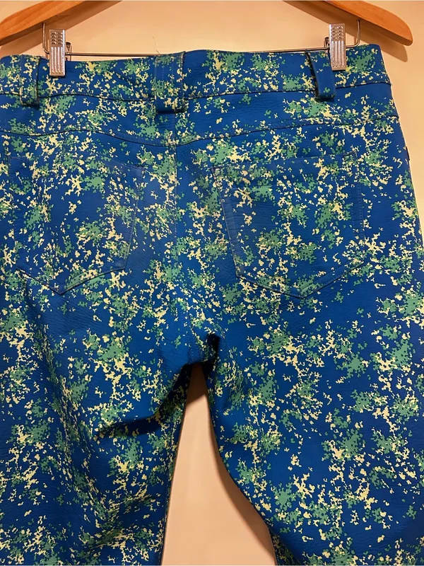 686 Womens Snowboarding Slim Flare Pants Blue & Green Camo Size Medium - Image 5