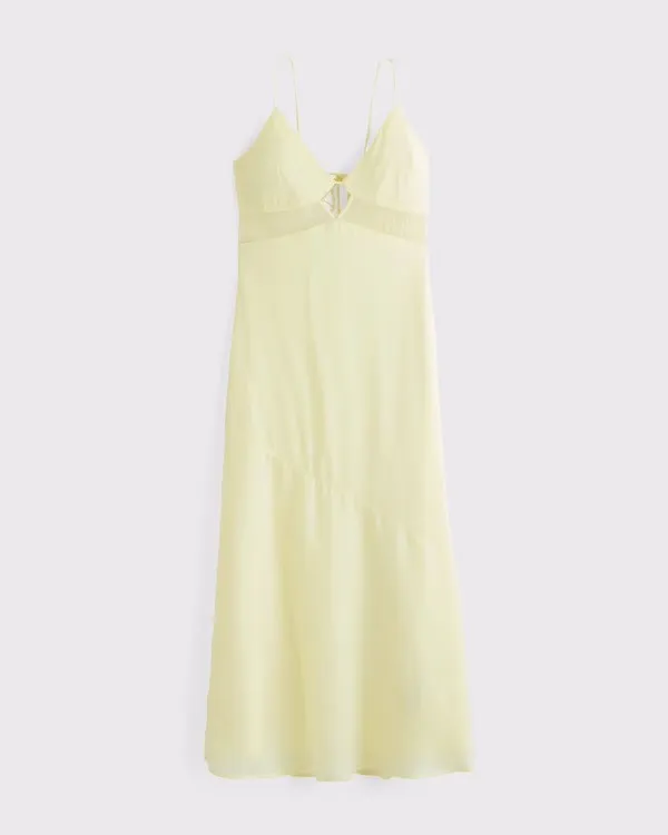 Abercrombie Tie-Back Sheer Slip Midi Dress - Image 5