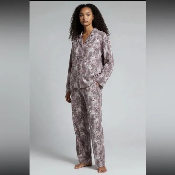 SKIMS Sleep Long Sleeve Pajama Set Bloom Mini Multi Animal M NWT - Image 2