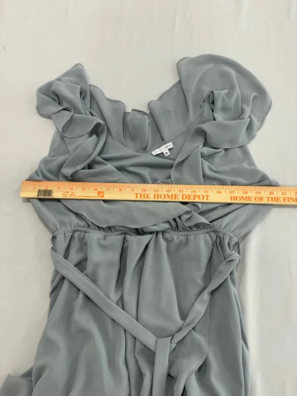 Baltic Born Katya Ruffle Maxi Dress Grey Flowy Cocktail Party Bridal Size XL - Image 5