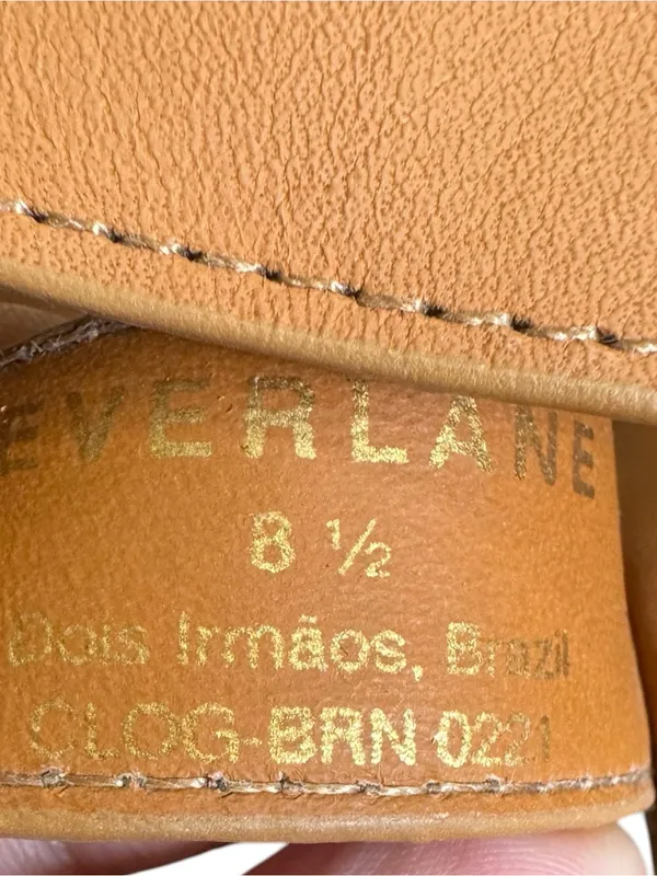 Everlane The Clog Sandals Brown Leather Crisscross Wood Platform 8.5 - Image 9