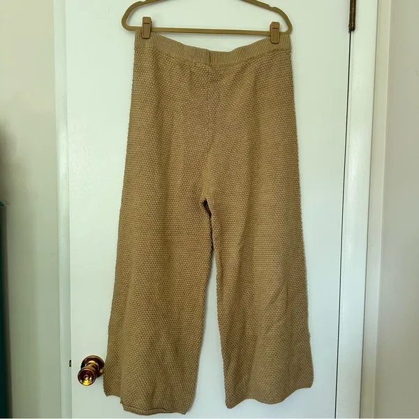 Free People Beach Hailee Wide Leg Lounge Pants Women’s Large Tan - Image 5