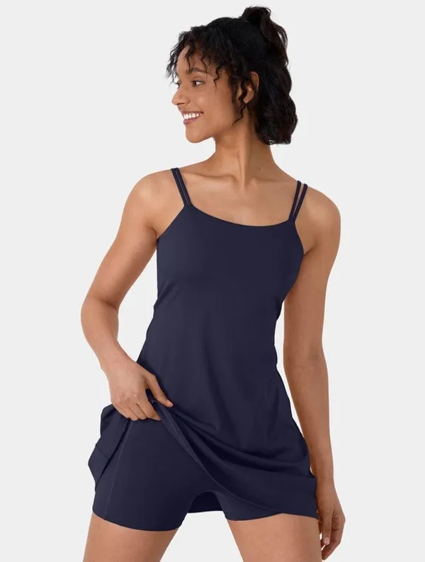 Halara Double Straps Backless Twisted 2-Piece Pocket Slip Dance Active Dress - Image 3