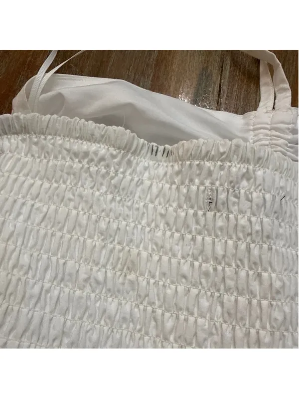NWOT Steve Madden White Lace Halter Mini Dress Cotton Tiered Small Read - Image 13