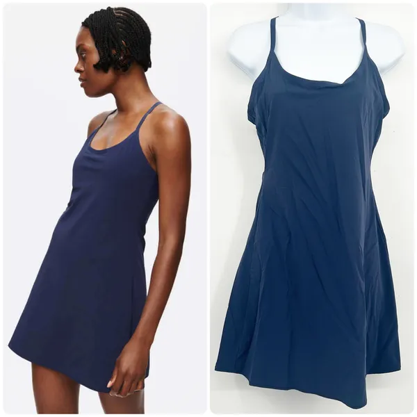 Outdoor Voices Womens Navy The Exercise Dress Athletic Sporty Built‎ In Shorts S - Image 2