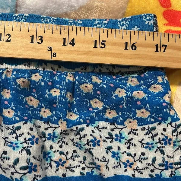 American Eagle large boho wide leg drawstring pants paisley striped blue pink - Image 9