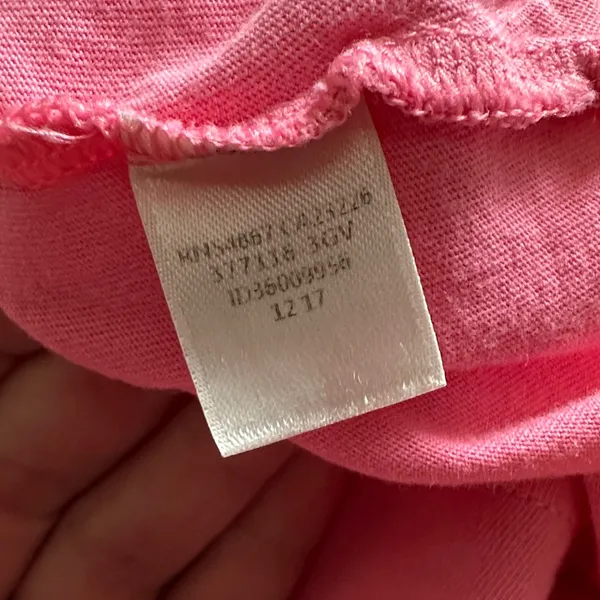 PINK Victoria's Secret Pink Long Sleeve Tee Black Mesh Detail Medium Oversized - Image 10