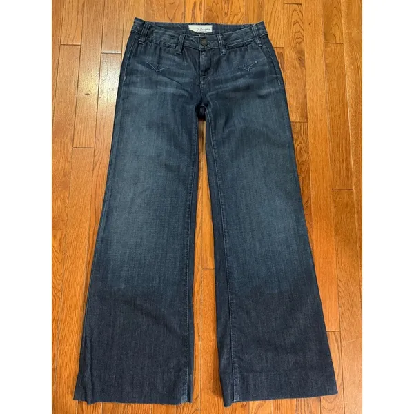 Y2K‎ J & Company The Hollywood Wide Leg Jeans Dark Wash Star Embroidery - Image 2