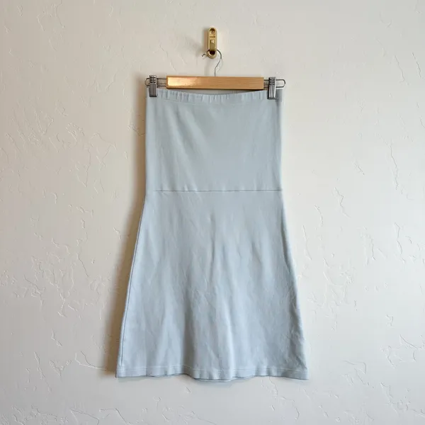 Djerf‎ Avenue | Tube Strapless Organic Cotton Mini Dress in Baby Blue - Image 6