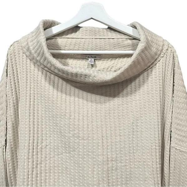 Free People Stone Cold Juicy Long Sleeve Waffle Cowl Neck Size Medium - Image 3