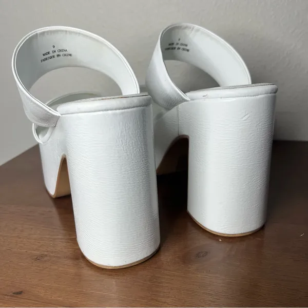 Jeffrey Campbell White Adriana Double Strap Platform Chunky Heel Sandals - Image 5