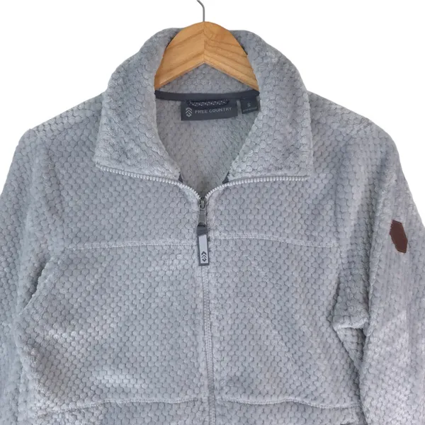 Free Country Jacket Womens S Gray Faux‎ Fur Full Zip Soft Plush Fleece Cozycore - Image 3