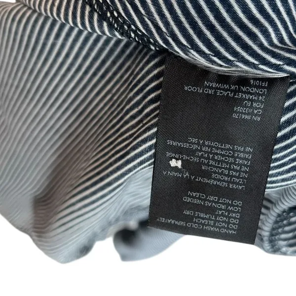 Faithfull the Brand Vinci Tie-Front Dress Cut Out Striped‎ Navy Blue Size US 6 - Image 15